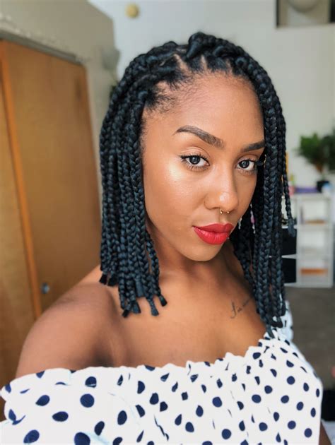 box braids for short hair|short medium box braids styles.